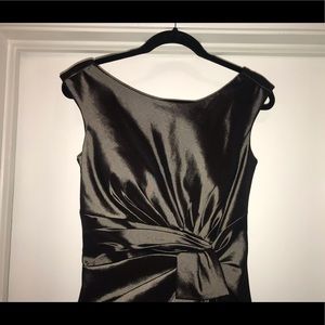 Formal brown silk, lined dress.